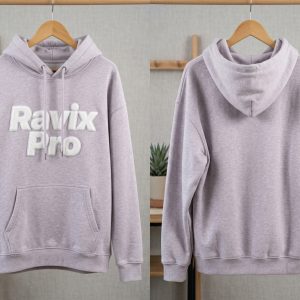 Custom Lavender Hoodie with Puff Print Logo – custom manufactured by Ravix Pro Industry, Sialkot, Pakistan