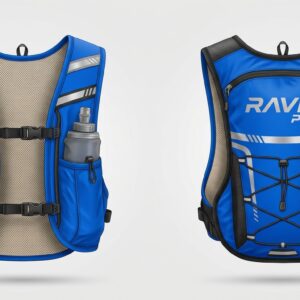 Custom Royal Blue and Grey Hydration Pack – custom manufactured by Ravix Pro Industry, Sialkot, Pakistan