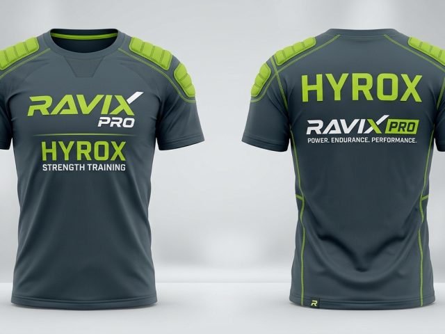 Custom Charcoal and Lime Green Hyrox Performance Shirt – custom manufactured by Ravix Pro Industry, Sialkot, Pakistan