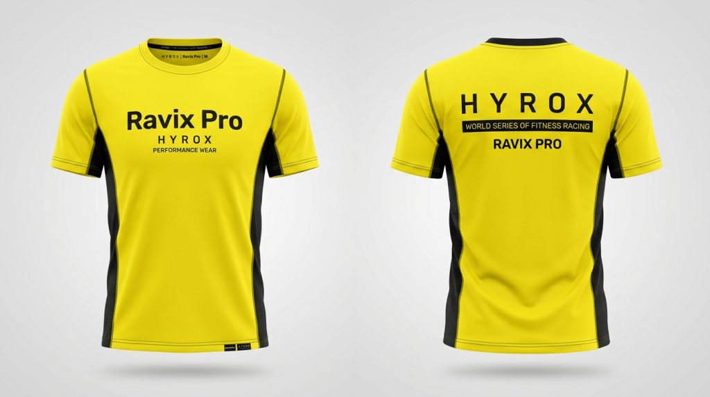 Moisture Wicking Fabric Guide: Quick-Dry and Breathable Sportswear Fabrics Custom Yellow and Black Hyrox Performance Shirt – custom manufactured by Ravix Pro Industry, Sialkot, Pakistan