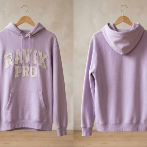 Custom Lilac Hoodie with Tonal Logo – custom manufactured by Ravix Pro Industry, Sialkot, Pakistan