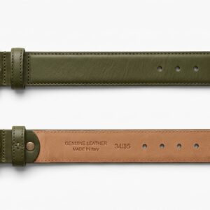 Custom Olive Green Leather Belt – custom manufactured by Ravix Pro Industry, Sialkot, Pakistan
