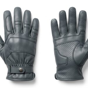 Custom Grey Leather Gloves – custom manufactured by Ravix Pro Industry, Sialkot, Pakistan