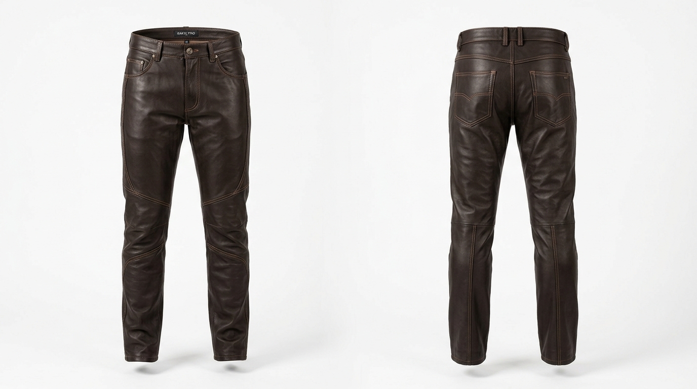 Custom Dark Brown Leather Pants Custom Dark Brown Leather Pants – custom manufactured by Ravix Pro Industry, Sialkot, Pakistan