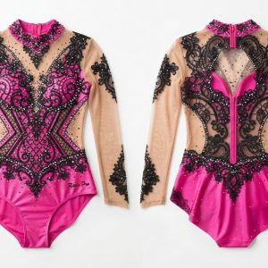 Custom Hot Pink and Black Dance Leotard – custom manufactured by Ravix Pro Industry, Sialkot, Pakistan