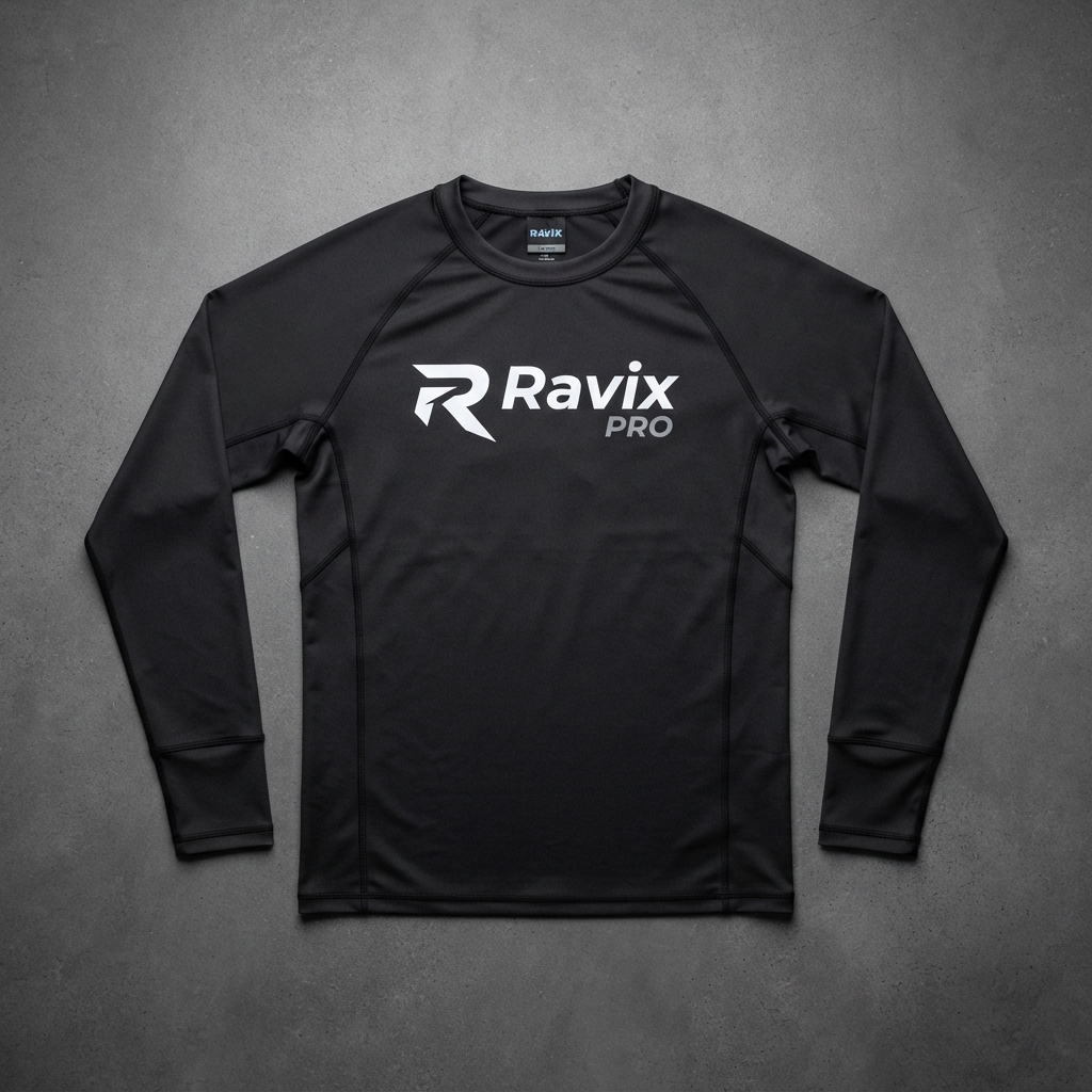 Custom Black Long Sleeve MMA Rash Guard – view 6 Custom Black Long Sleeve MMA Rash Guard – alternate view, made by Ravix Pro Industry, Sialkot