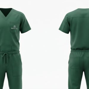 Custom Hunter Green Medical Scrubs Set – custom manufactured by Ravix Pro Industry, Sialkot, Pakistan