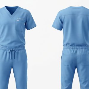Custom Ceil Blue Medical Scrubs Set – custom manufactured by Ravix Pro Industry, Sialkot, Pakistan