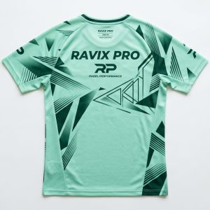 Custom Mint Green Abstract Padel Jersey – custom manufactured by Ravix Pro Industry, Sialkot, Pakistan