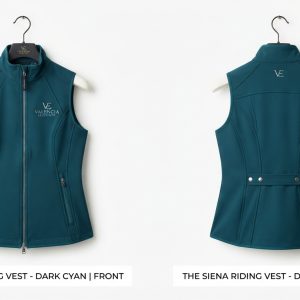 Custom Teal Riding Vest – custom manufactured by Ravix Pro Industry, Sialkot, Pakistan