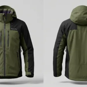 Custom Olive Green and Black Mountain Ski Jacket by Ravix Pro Industry, ski wear manufacturer in Sialkot, Pakistan