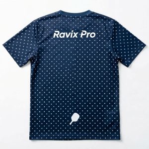 Custom Navy Polka Dot Pickleball Jersey – custom manufactured by Ravix Pro Industry, Sialkot, Pakistan