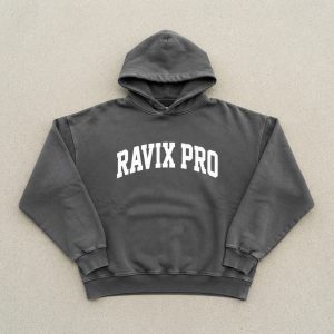 Custom Charcoal Oversized Hoodie with Arch Print – custom manufactured by Ravix Pro Industry, Sialkot, Pakistan