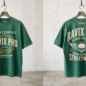 Custom Green Oversized T-Shirt – custom manufactured by Ravix Pro Industry, Sialkot, Pakistan