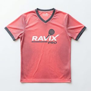 Custom Coral Pink Padel Jersey – custom manufactured by Ravix Pro Industry, Sialkot, Pakistan