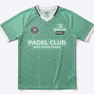 Custom Sage Green Padel Club Jersey – custom manufactured by Ravix Pro Industry, Sialkot, Pakistan