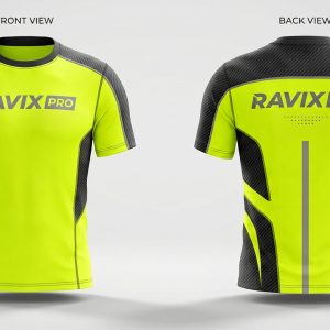 Custom Neon Yellow Performance Running Top – custom manufactured by Ravix Pro Industry, Sialkot, Pakistan