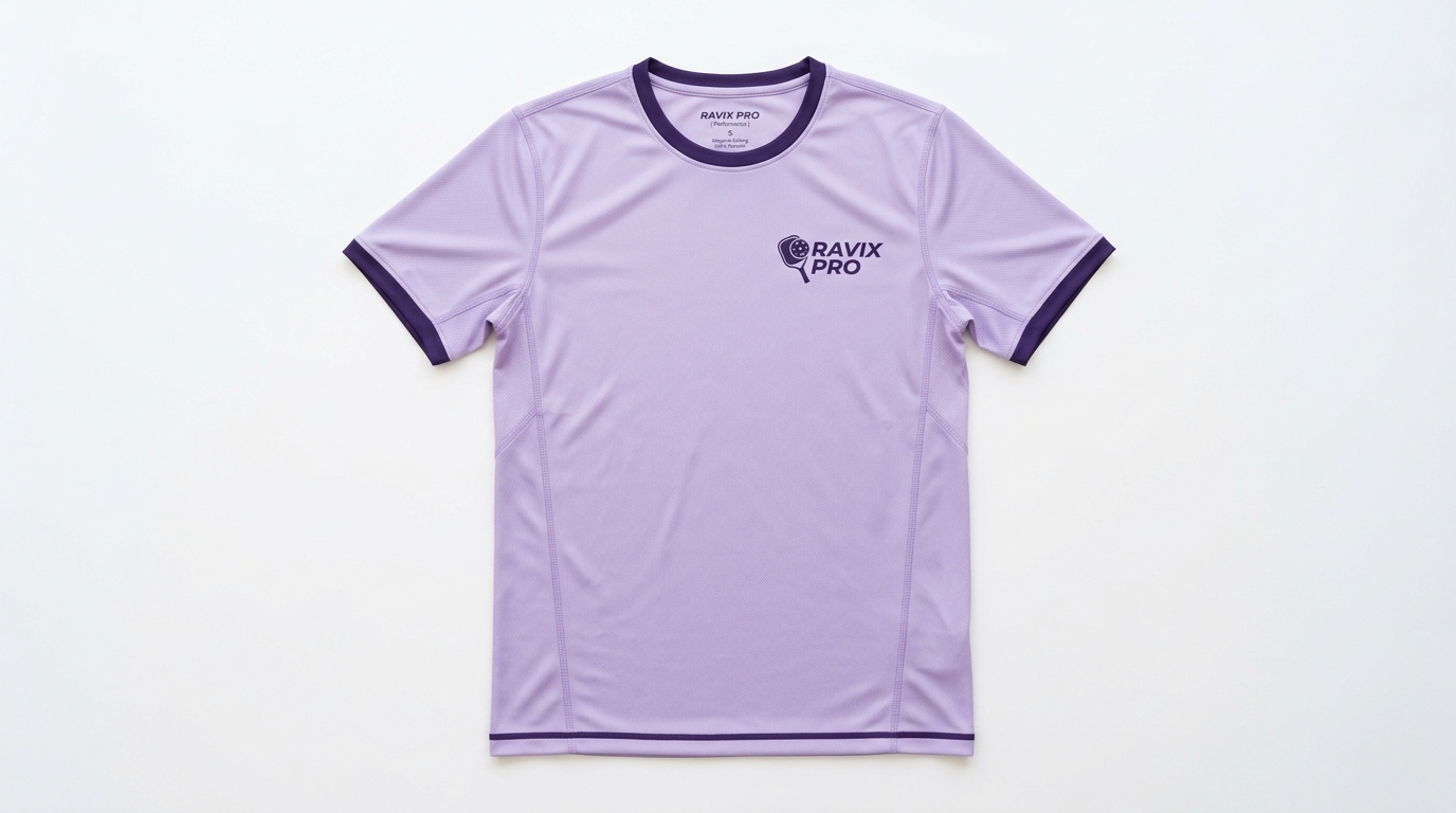Custom Lavender Pickleball Shirt with Purple Trim Custom Lavender Pickleball Shirt with Purple Trim – custom manufactured by Ravix Pro Industry, Sialkot, Pakistan