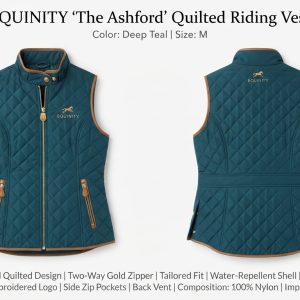 Custom Teal Quilted Riding Vest – custom manufactured by Ravix Pro Industry, Sialkot, Pakistan