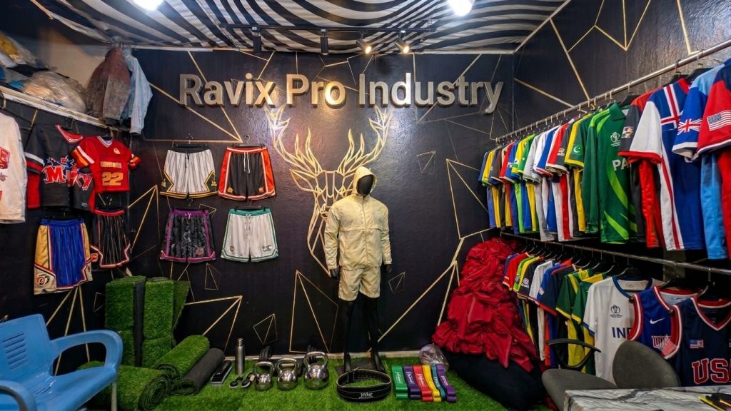 Pakistan Clothing Manufacturer for German Brands: Sourcing Guide Ravix Pro Industry sample room with custom sportswear and team uniforms, Sialkot, Pakistan