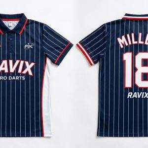 Custom Navy Stars and Stripes Darts Jersey – custom manufactured by Ravix Pro Industry, Sialkot, Pakistan