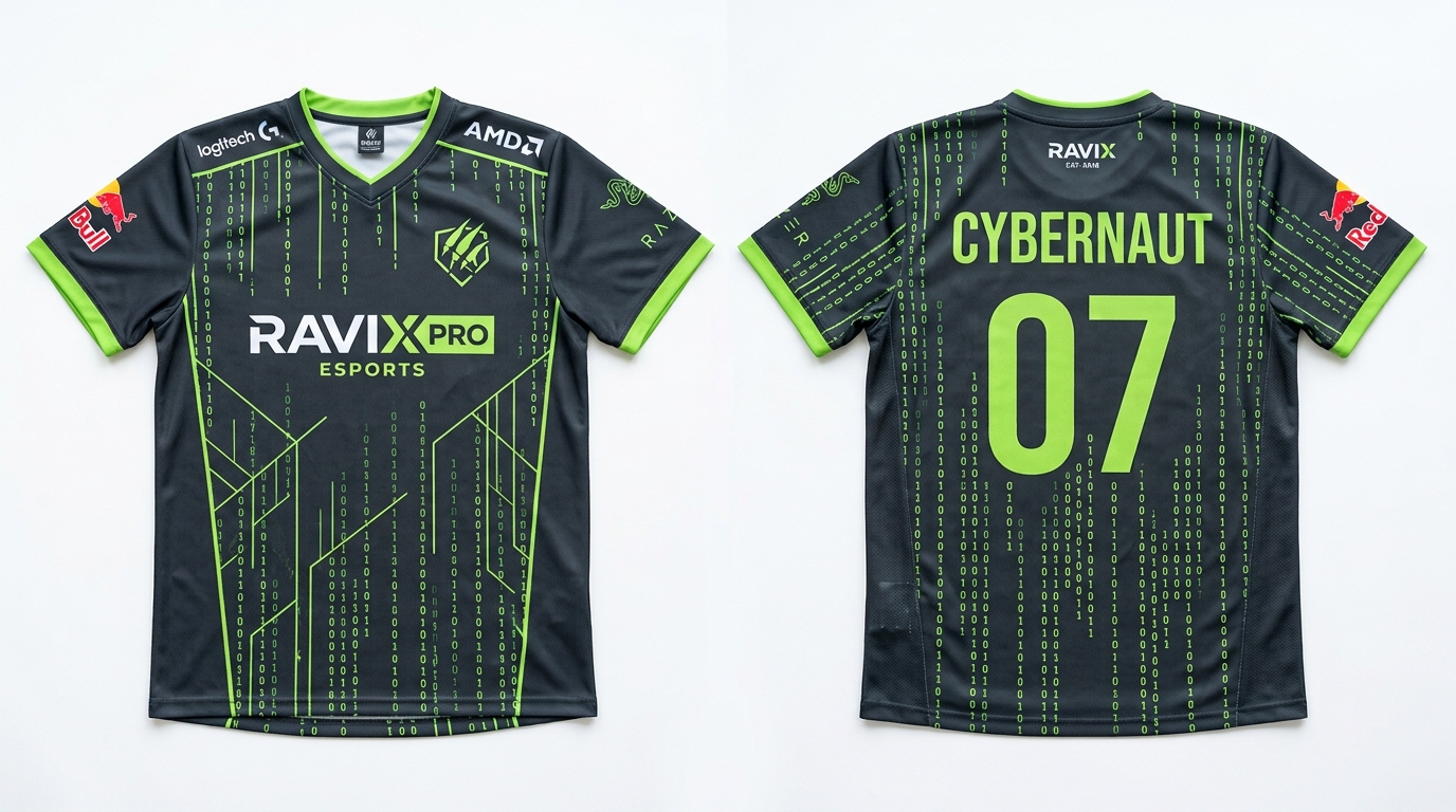 Custom Black and Green Circuit Esports Jersey Custom Black and Green Circuit Esports Jersey – custom manufactured by Ravix Pro Industry, Sialkot, Pakistan