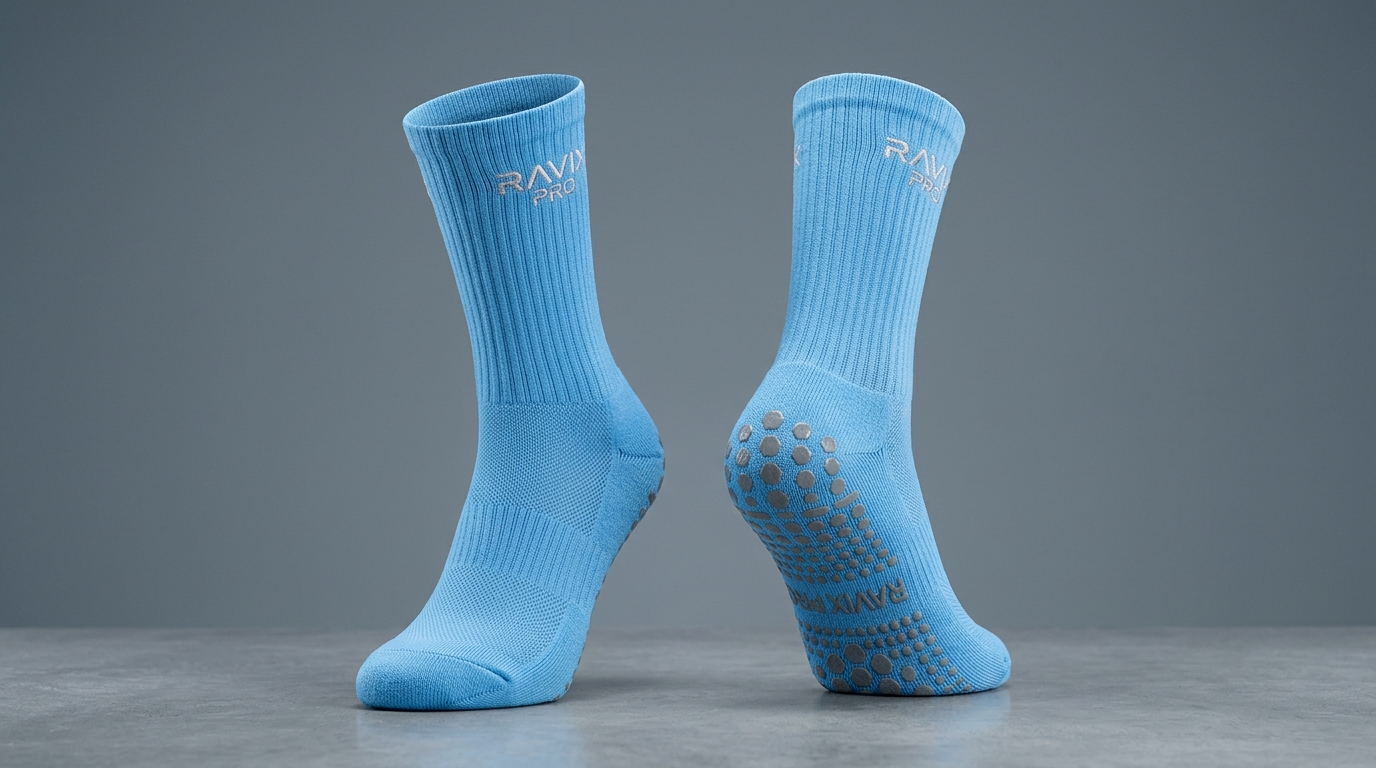 Custom Sky Blue Crew Sports Socks Custom Sky Blue Crew Sports Socks – custom manufactured by Ravix Pro Industry, Sialkot, Pakistan