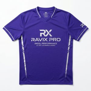 Custom Purple Padel Shirt – custom manufactured by Ravix Pro Industry, Sialkot, Pakistan