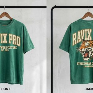 Custom Green Heavyweight T-Shirt – custom manufactured by Ravix Pro Industry, Sialkot, Pakistan