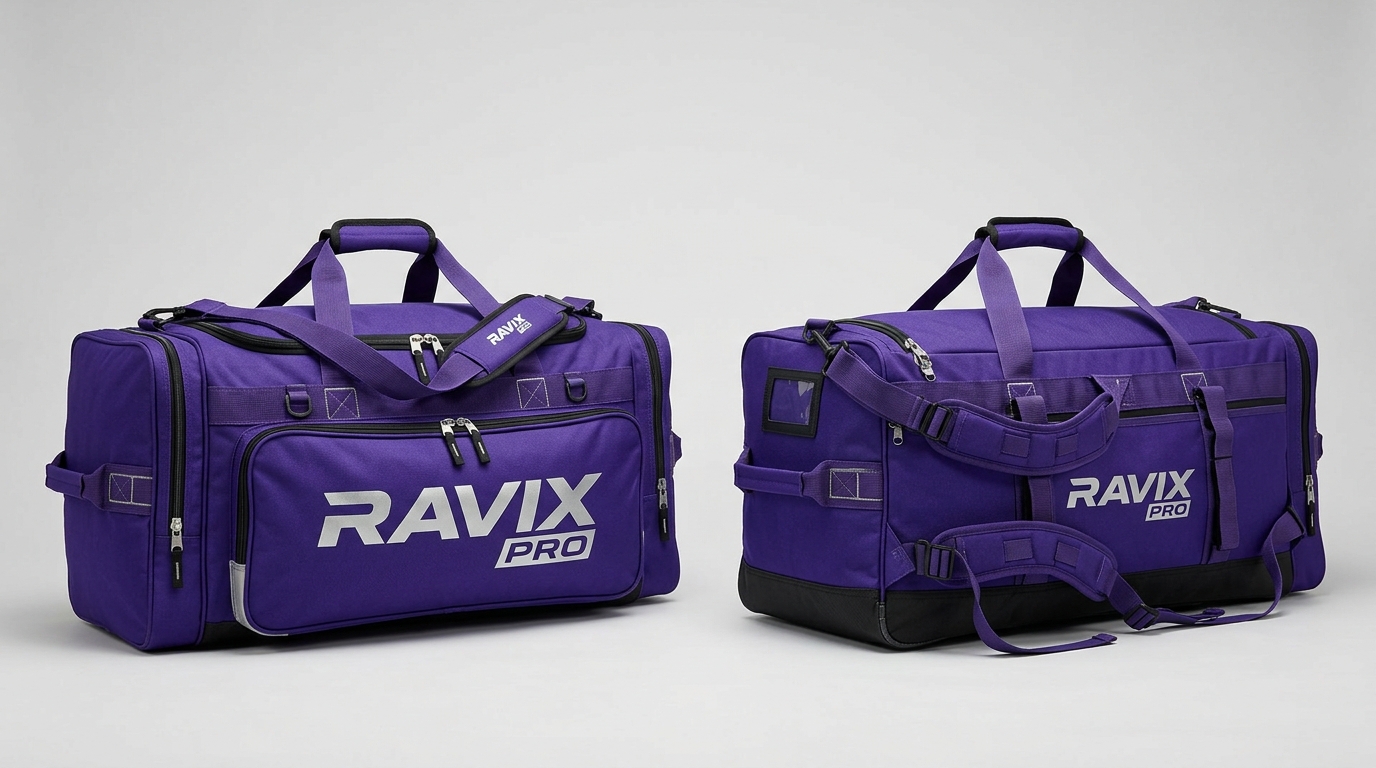 Custom Purple Team Gear Bag Custom Purple Team Gear Bag – custom manufactured by Ravix Pro Industry, Sialkot, Pakistan