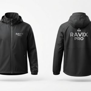 Custom Black Merch Windbreaker Jacket – custom manufactured by Ravix Pro Industry, Sialkot, Pakistan