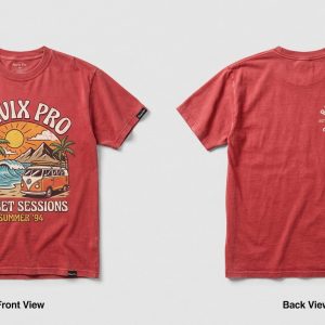 Custom Red Heavyweight T-Shirt – custom manufactured by Ravix Pro Industry, Sialkot, Pakistan