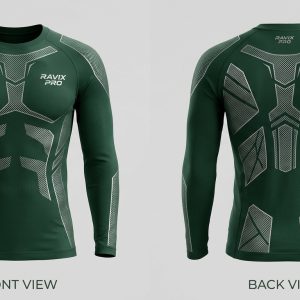 Custom Forest Green Running Base Layer – custom manufactured by Ravix Pro Industry, Sialkot, Pakistan