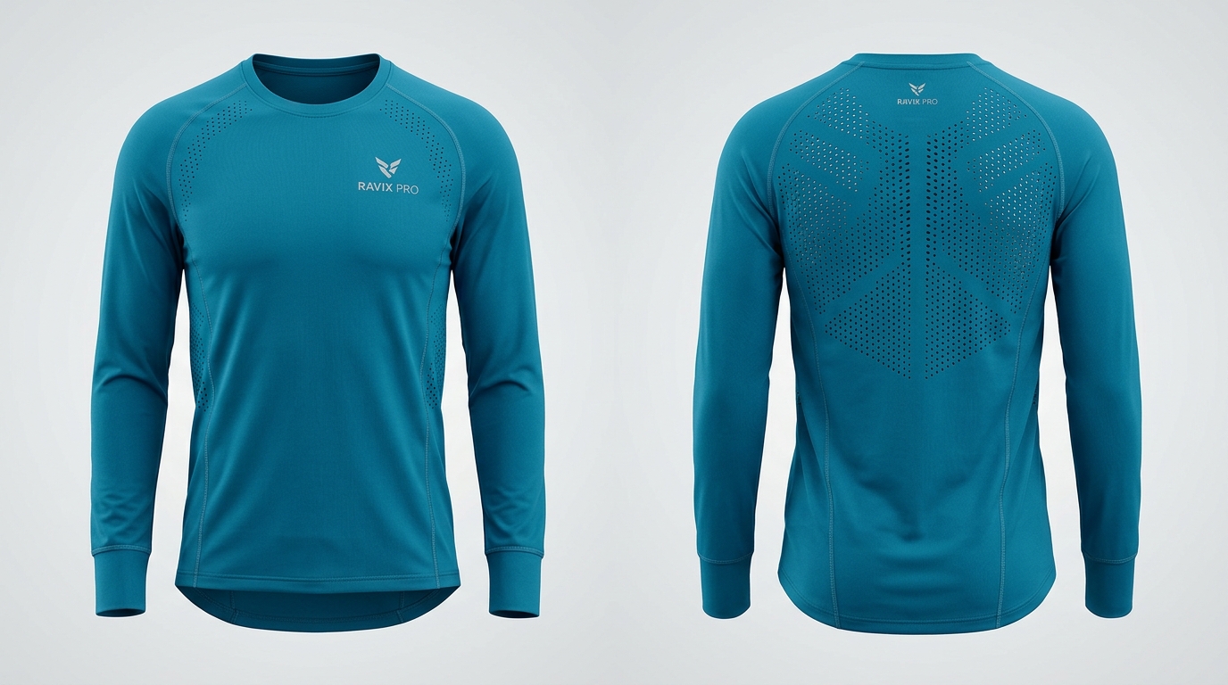 Custom Teal Long Sleeve Running Top Custom Teal Long Sleeve Running Top – custom manufactured by Ravix Pro Industry, Sialkot, Pakistan