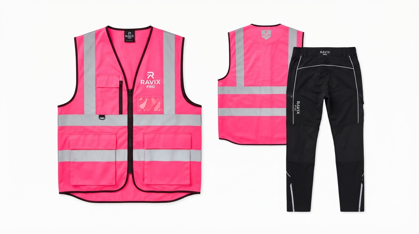 Custom Fluorescent Pink Hi-Vis Safety Workwear Custom Fluorescent Pink Hi-Vis Safety Workwear – custom manufactured by Ravix Pro Industry, Sialkot, Pakistan