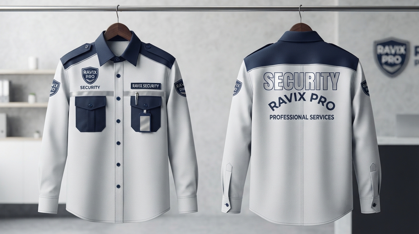 Custom Light Grey and Navy Security Guard Uniform Custom Light Grey and Navy Security Guard Uniform – custom manufactured by Ravix Pro Industry, Sialkot, Pakistan