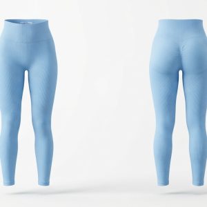 Custom Sky Blue Yoga Leggings – custom manufactured by Ravix Pro Industry, Sialkot, Pakistan