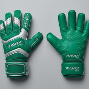 Custom Green Goalkeeper Gloves – custom manufactured by Ravix Pro Industry, Sialkot, Pakistan