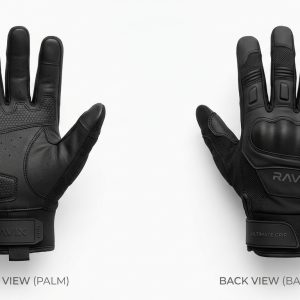 Custom All Black Sports Gloves – custom manufactured by Ravix Pro Industry, Sialkot, Pakistan