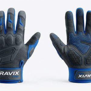 Custom Navy and Blue Sports Gloves – custom manufactured by Ravix Pro Industry, Sialkot, Pakistan