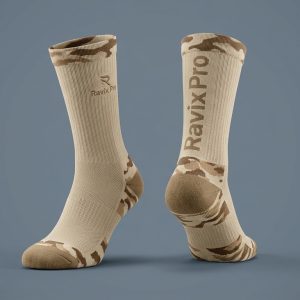 Custom Sand Crew Sports Socks – custom manufactured by Ravix Pro Industry, Sialkot, Pakistan