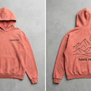 Custom Coral Streetwear Hoodie – custom manufactured by Ravix Pro Industry, Sialkot, Pakistan