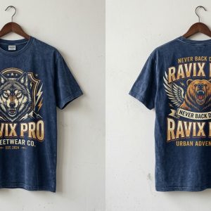 Custom Navy Heavyweight T-Shirt – custom manufactured by Ravix Pro Industry, Sialkot, Pakistan