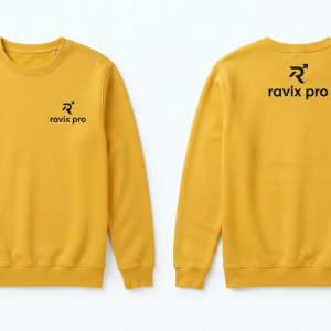 Custom Mustard Yellow Merch Sweatshirt – custom manufactured by Ravix Pro Industry, Sialkot, Pakistan