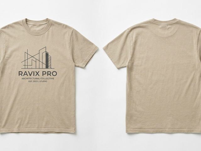 Custom Sand Heavyweight Graphic Tee – custom manufactured by Ravix Pro Industry, Sialkot, Pakistan
