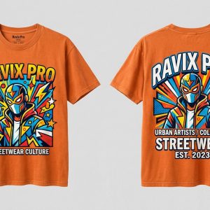 Custom Orange Heavyweight T-Shirt – custom manufactured by Ravix Pro Industry, Sialkot, Pakistan