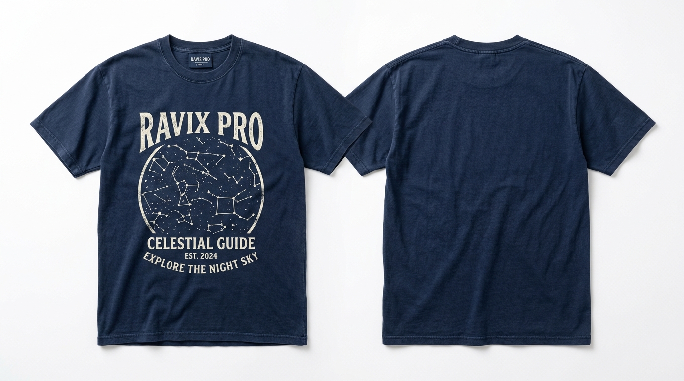 Custom Navy Star Graphic Tee Custom Navy Star Graphic Tee – custom manufactured by Ravix Pro Industry, Sialkot, Pakistan