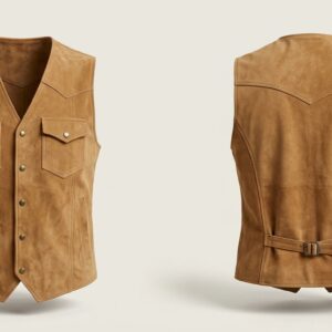 Custom Tan Leather Vest – custom manufactured by Ravix Pro Industry, Sialkot, Pakistan