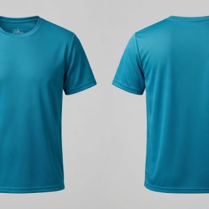 Blank Teal Blue T-Shirt – custom manufactured by Ravix Pro Industry, Sialkot, Pakistan