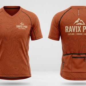 Custom Rust Orange Trail Running Jersey – custom manufactured by Ravix Pro Industry, Sialkot, Pakistan